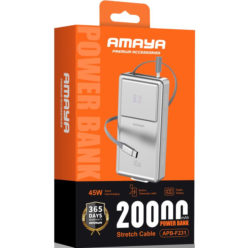 Купити Портативний ЗП Power Bank Amaya F231 45W with display and cable 20000 mAh