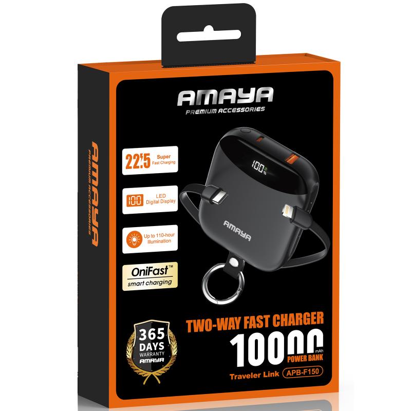 Купити Портативний ЗП Power Bank Amaya F150 22.5W with display and cable 10000 mAh
