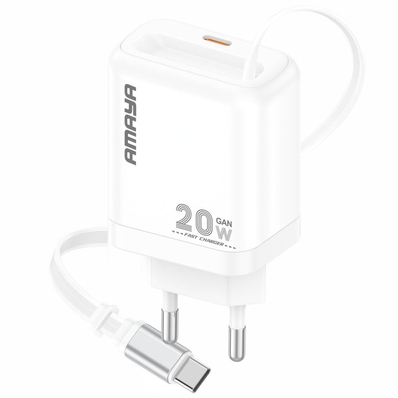 Купити МЗП Amaya E220S PD20W GaN (1USB-C) + Retractable Cable Type-C