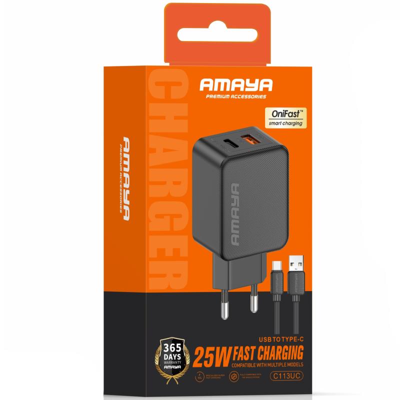 Купити МЗП Amaya E113UC PD25W+QC3.0 (1USB-A/1C) + кабель USB to Type-C