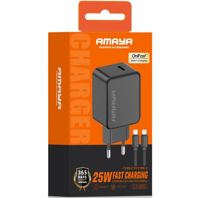 Купити МЗП Amaya E112CC PD25W (1USB-C) + кабель Type-C to Type-C