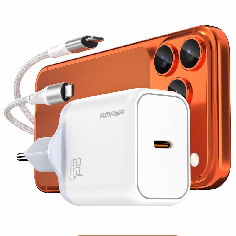 Купити МЗП Amaya E280S PD20W GaN (1USB-C) + кабель Type-C to Type-C