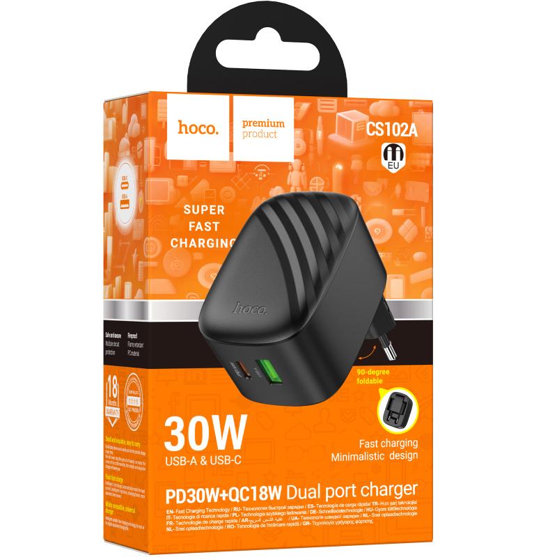 Купити МЗП Hoco CS102A Folding PD30W+QC3.0 (1USB-A/1C)
