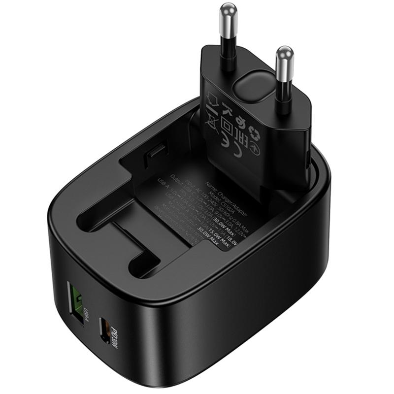 Купити МЗП Hoco CS102A Folding PD30W+QC3.0 (1USB-A/1C)