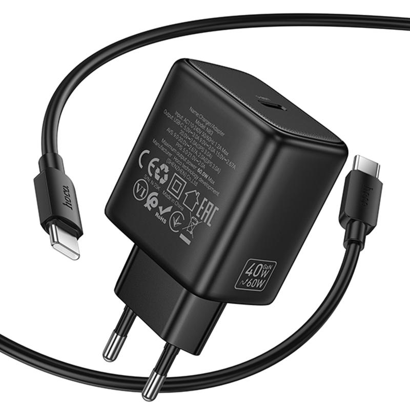 Купити МЗП Hoco N83 Profit PD40W (1USB-C) + кабель Type-C to Type-C