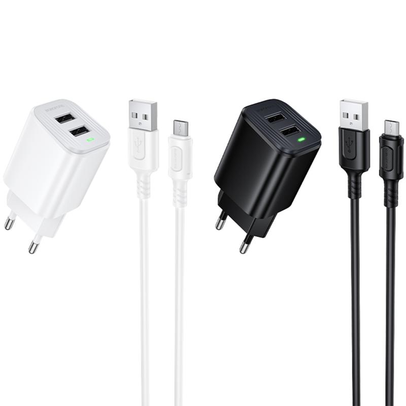 Купити МЗП Borofone BAS81A Star 10.5W (2USB-A) + кабель USB to MicroUSB
