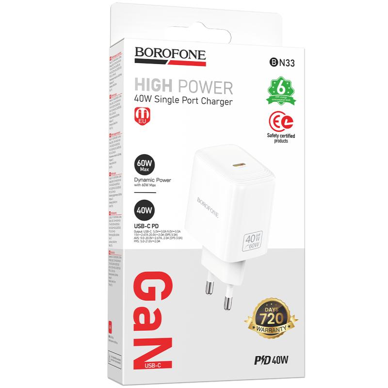 Купити МЗП Borofone BN33 Fuente PD40W (1USB-C)