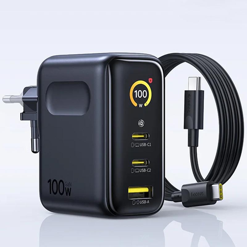 Купити МЗП Baseus PicoGo AE21 Fast Charger 100W (1USB-A/2C) + кабель Type-C to Type-C (E0121B)