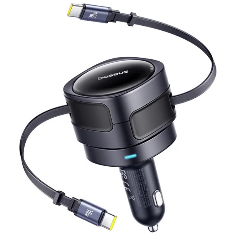 Купити АЗП Baseus Enjoyment Max PD60W with retractable cable (2USB-C) (C00035507121)