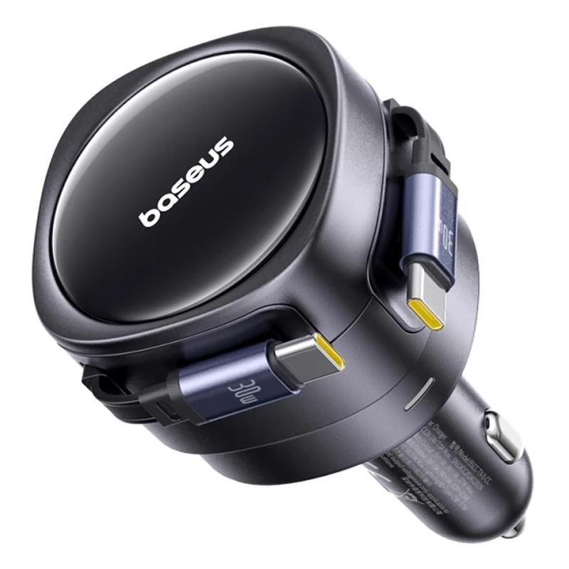 Купити АЗП Baseus Enjoyment Max PD60W with retractable cable (2USB-C) (C00035507121)