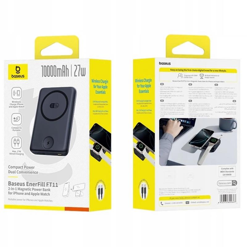 Купити Портативний ЗП Power Bank Baseus EnerFill FT11 Magnetic PD27W з БЗП+iWatch 10000mAh (P1008210G123)