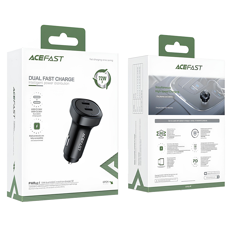 Купити АЗП Acefast B2 PD36W+PD36W total 72W (2USB-C)