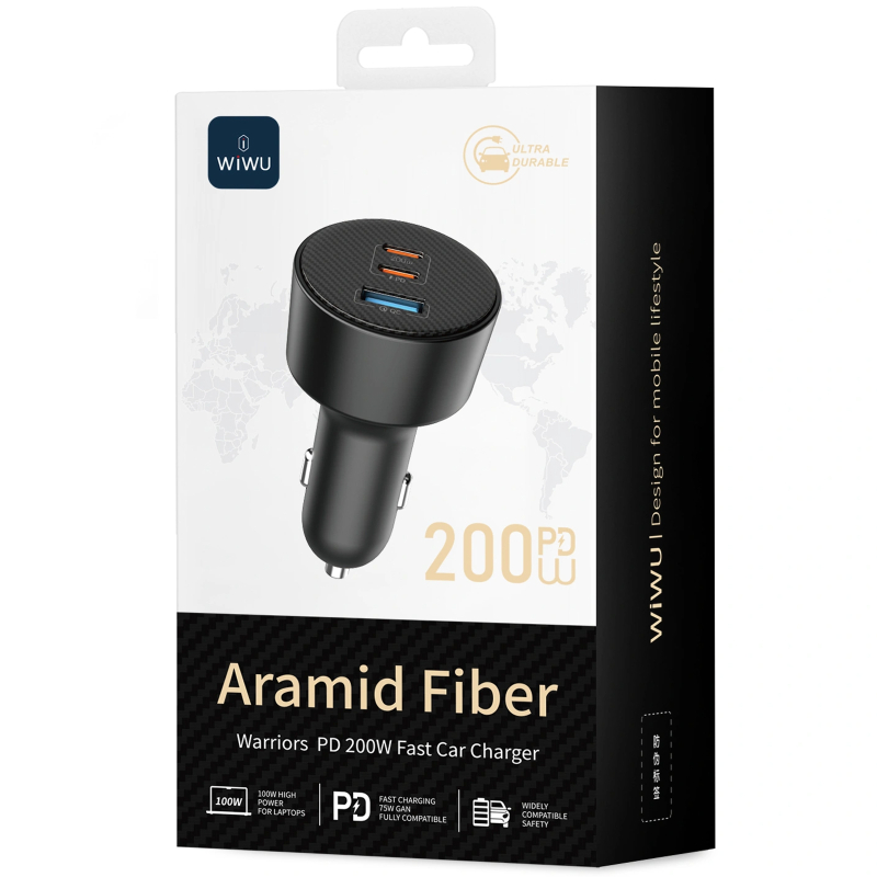 Купити АЗП WIWU CC026 Warriors PD200W+QC3.0 (1USB-A/2C)