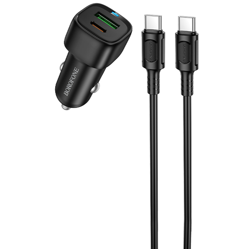 Купити АЗП Borofone BZ34B Cloud PD20W+QC3.0 total 38W (1USB-A/1C) + кабель Type-C to Type-C
