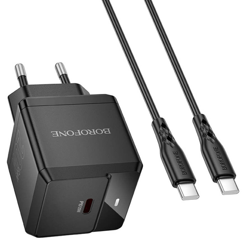 Купити МЗП Borofone BN18 Intenso PD20W (1USB-C) + кабель Type-C to Type-C
