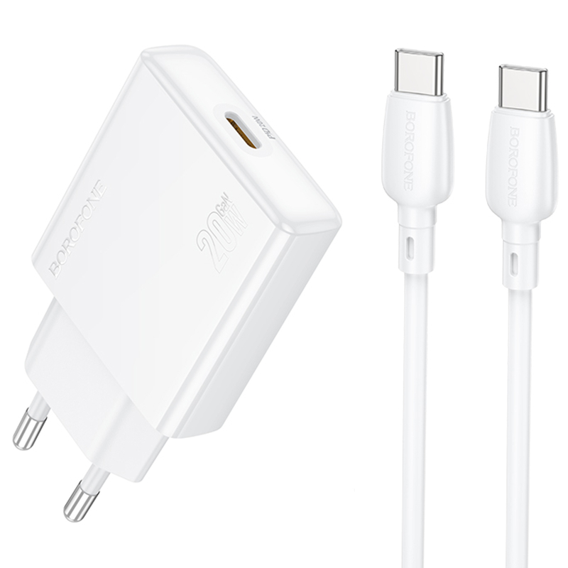 Купити МЗП Borofone BN23 Wish PD20W (1USB-C) + кабель Type-C to Type-C