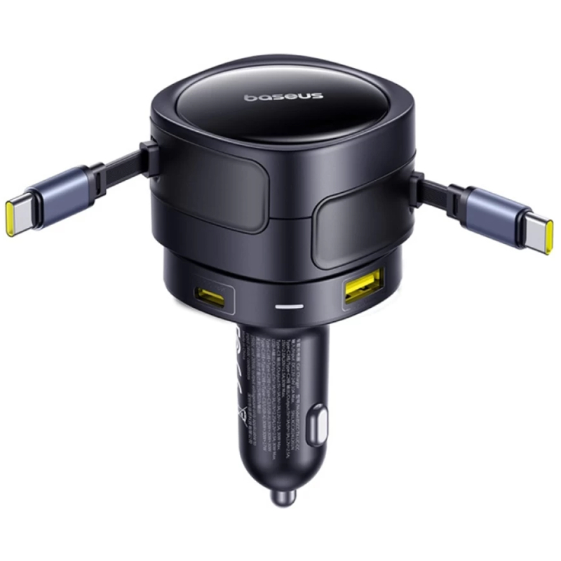 Купити АЗП Baseus Enjoyment Max PD90W with retractable cables (1USB-A/3C) (C00035507121)