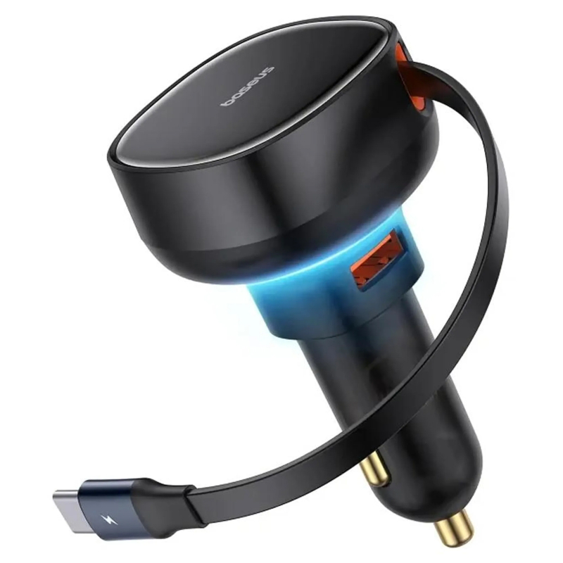 Купити АЗП Baseus Enjoyment Pro PD60W with retractable cables (1USB-A/1C/1L) (C00057802111)