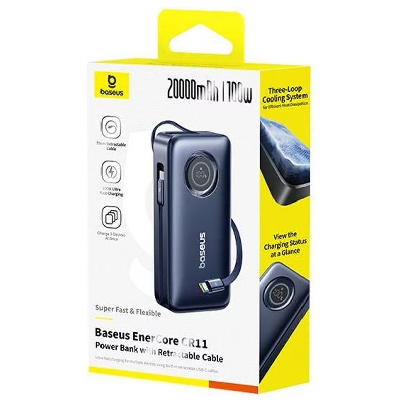 Купити Портативний ЗП Power Bank Baseus EnerCore CR11 PD100W with cable 20000 mAh (PPNMS)