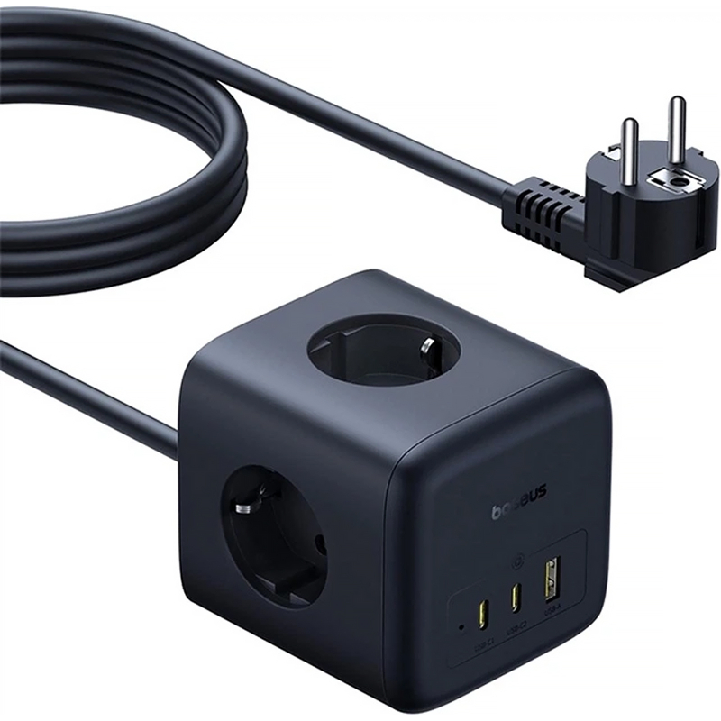 Купити Подовжувач Baseus EnerFill FA11 PD67W+QC3.0 (1USB-A/2C/2Socket) (1.5m) (EFMF67)