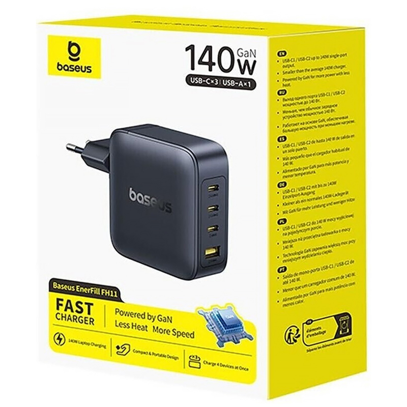 Купити МЗП Baseus EnerFill FH11 PD140W+QC3.0 (1USB-A/3C) (E0121J)