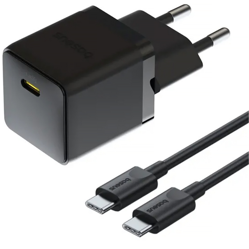 Купити МЗП Baseus Palm Fast Charger 20W (1USB-C) + кабель Type-C to Type-C (P10111602)