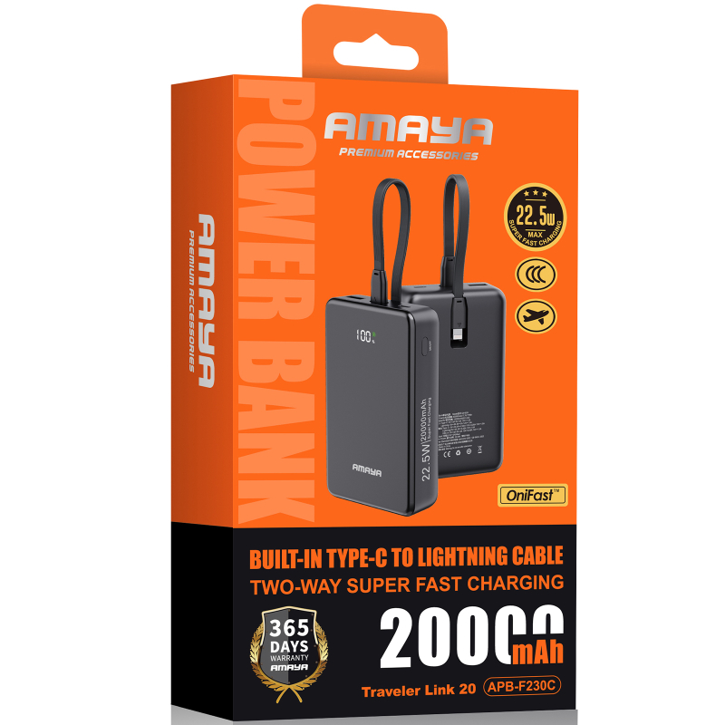 Купити Портативний ЗП Power Bank Amaya F230C PD22.5W with cable 20000 mAh