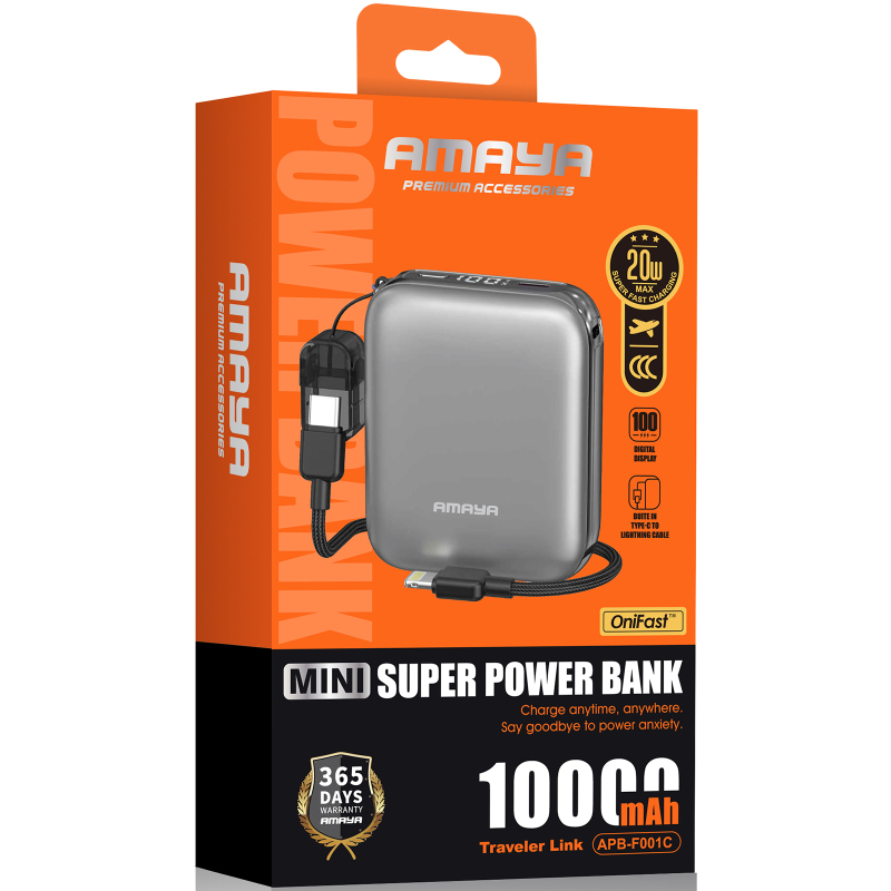 Купити Портативний ЗП Power Bank Amaya F001C PD20W with cable 10000 mAh