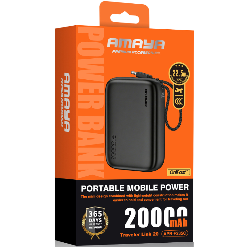 Купити Портативний ЗП Power Bank Amaya F235C PD22.5W with cable 20000 mAh