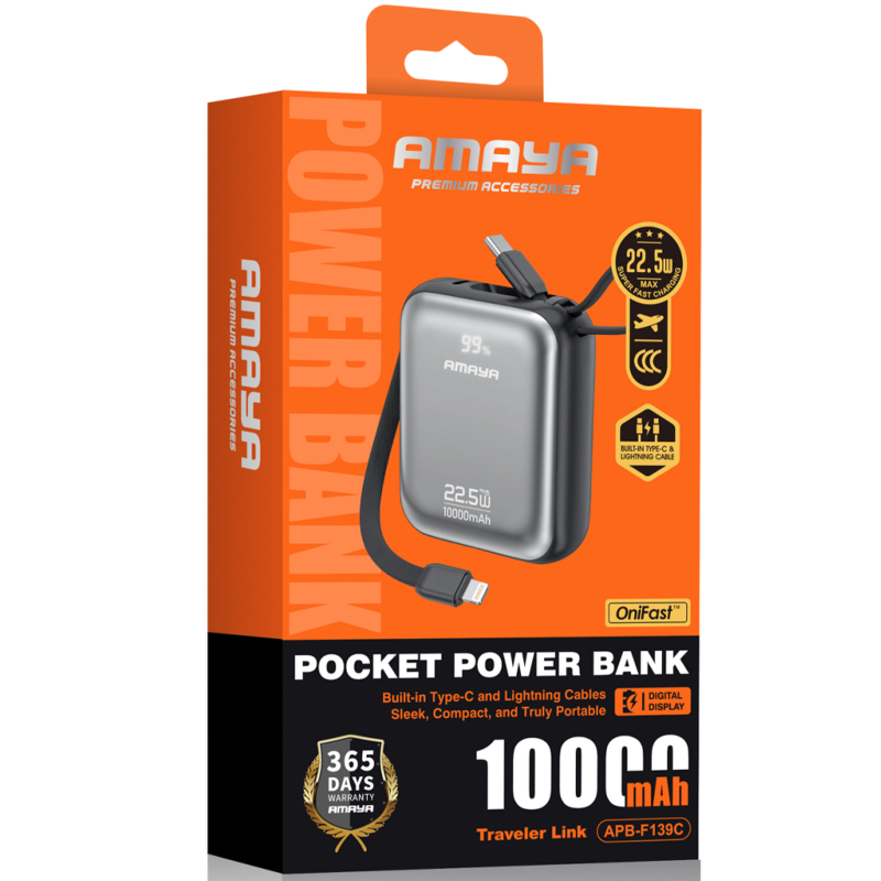Купити Портативний ЗП Power Bank Amaya F139C PD22.5W with cable 10000 mAh