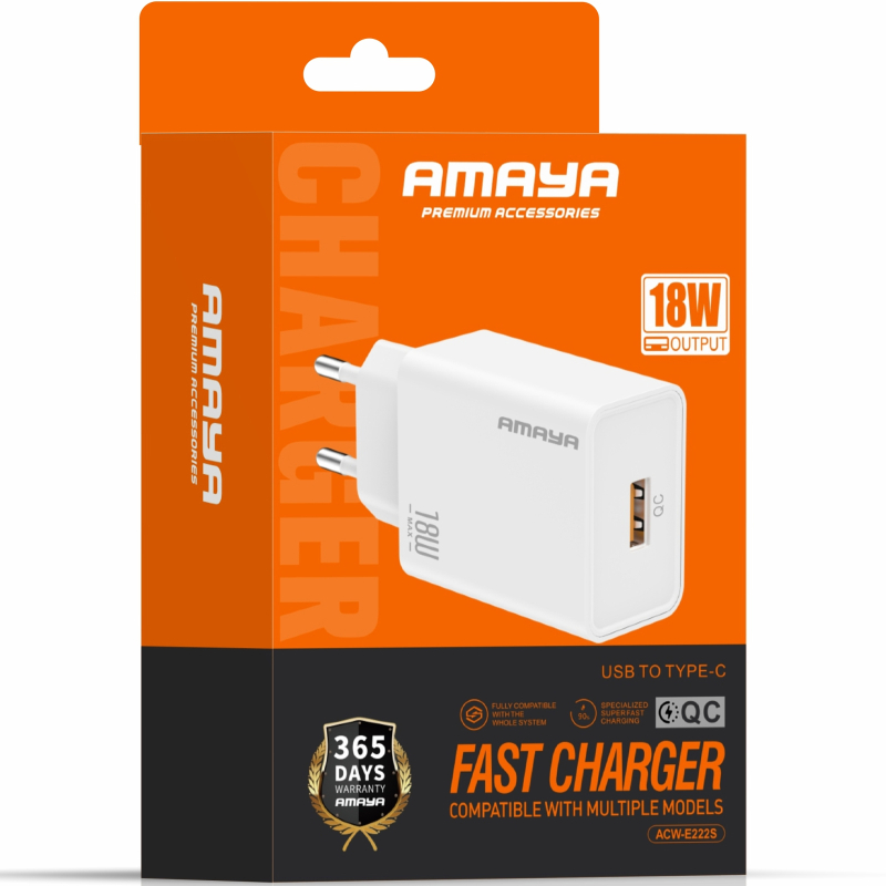 Купити МЗП Amaya E222S QC3.0 18W (1USB-A)