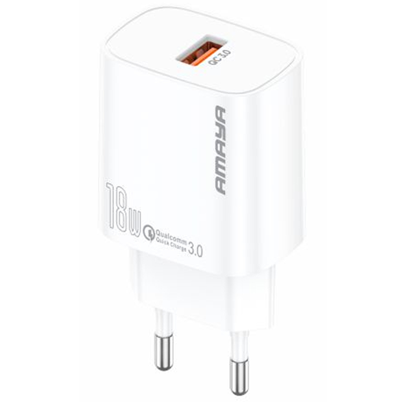 МЗП Amaya E60S QC3.0 18W (1USB-A) + кабель USB to Type-C